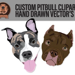 Custom Pitbull face illustrations