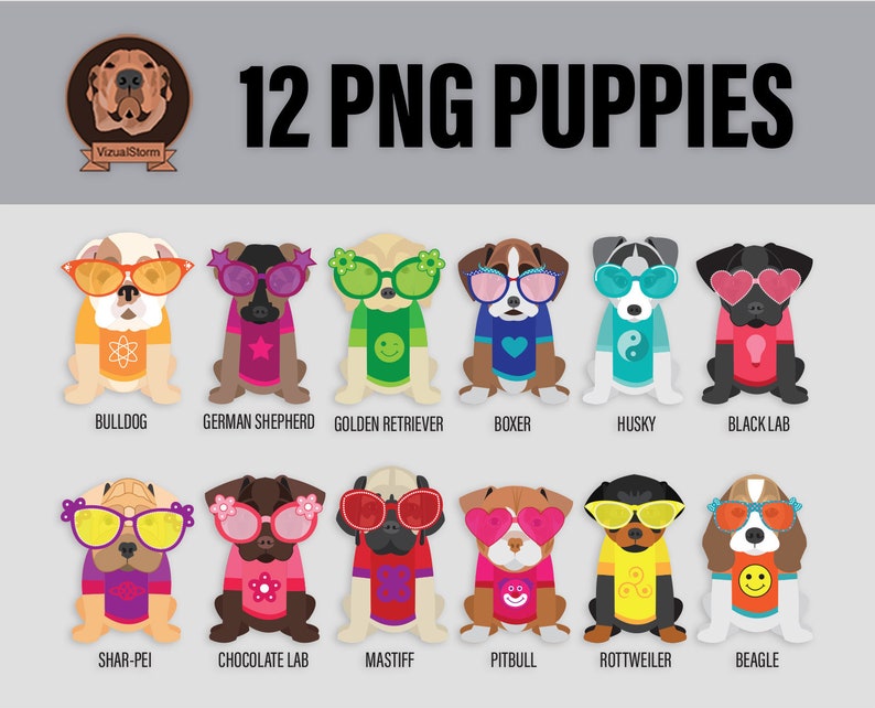 Printable Puppy Gift Tags - Puppies Wearing Hats with To & From, Pet Treat Label, DIY Dog Lover Watercolor Favors, Digital Kids Gift Wrap image 6