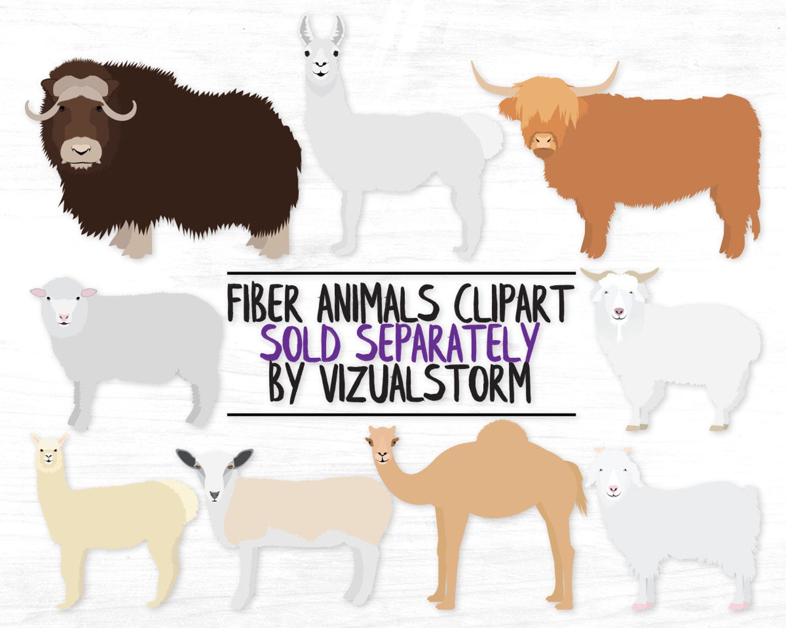 Alpaca Clipart Bundle - Png Farm Animals & Farmhouse Props, Cute ...
