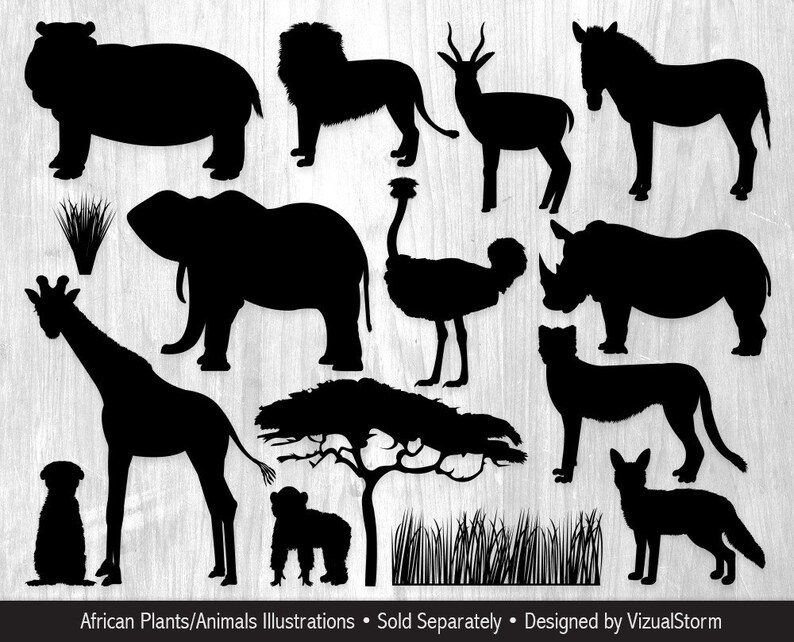 Download Clip Art Woodlands Insects And Pets Hand Drawn Animal Silhouettes Clipart 50 Wildlife Graphics Farm Life Sea Life African Safari Dinosaurs Art Collectibles