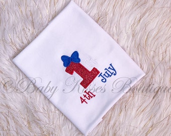 Mi 1st 4th of July Girl Shirt / 4th of July Baby Girl Shirt / Baby Girl 4th of July Outfit / 4th of July Girl Dress / 4th of July Girl Tutu