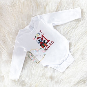 Long Sleeve Personalized  Penguin 1st Christmas Tee | Penguin Tee | Custom Penguin T-shirt | Embroidered Penguin T-Shirt | Penguin Shirt