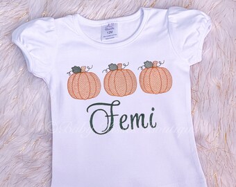 Custom Girl Halloween Shirt | Personalized Girl Pumpkin Halloween Shirt l Halloween Shirt