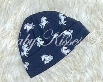 Horse Baby Boy Beanie, Horse Beanie, Baby Boy Cap, Boy Cap, Horse Baby Cap, Horse Cap, Infant Boy Cap, Blue Boy Beanie, Blue Baby Boy Beanie