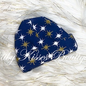 Star Baby Beanie, Star Beanie, Star Baby Cap, Baby Cap, Baby Cap, Star Cap, Infant Star Baby Cap, Boy Star Baby Beanie, Blue and Gold Beanie