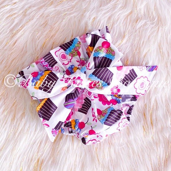 Cupcake Bloomers with Bow  | Cupcake Bummies | Bummy Bloomers | Cupcake Birthday Outfit | Cupcake Outfit | High Waisted Cupcake Bloomers