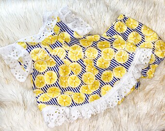 Lemon Baby Dress Set, Baby Outfit, Go Home Outfit, Baby Dress, Baby Shower Gift, Baby Gift, Baby Girl Dress Set, Toddler Girl Dress Set
