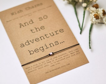Travel Gift, Adventure Awaits, Sterling Silver, Boho Jewelry, Friendship Bracelet, Beaded Bracelet, Minimalist Jewelry, Silver Bracelet