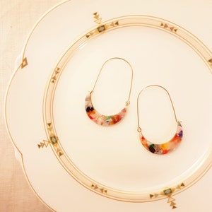 geo arch earrings *Terrazzo 1* Gold Optic Acetate Tortoise minimalist geometric summer jewelry