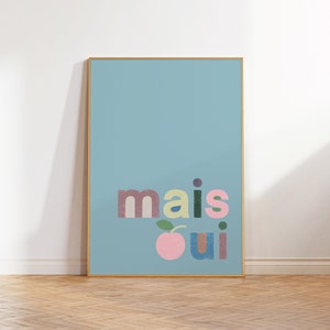 French print. Kitchen print. Typographic print. Living room print. House of Clouds print. Bedroom Print. French retro art prints for your walls. Prints for your home. Gifts for new home. Motivational art prints.