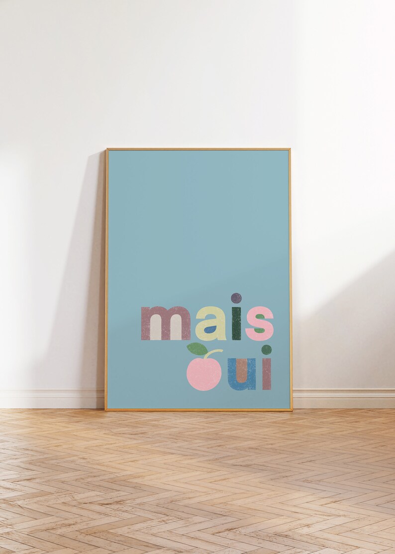 French print. Kitchen print. Typographic print. Living room print. House of Clouds print. Bedroom Print. French retro art prints for your walls. Prints for your home. Gifts for new home. Motivational art prints.