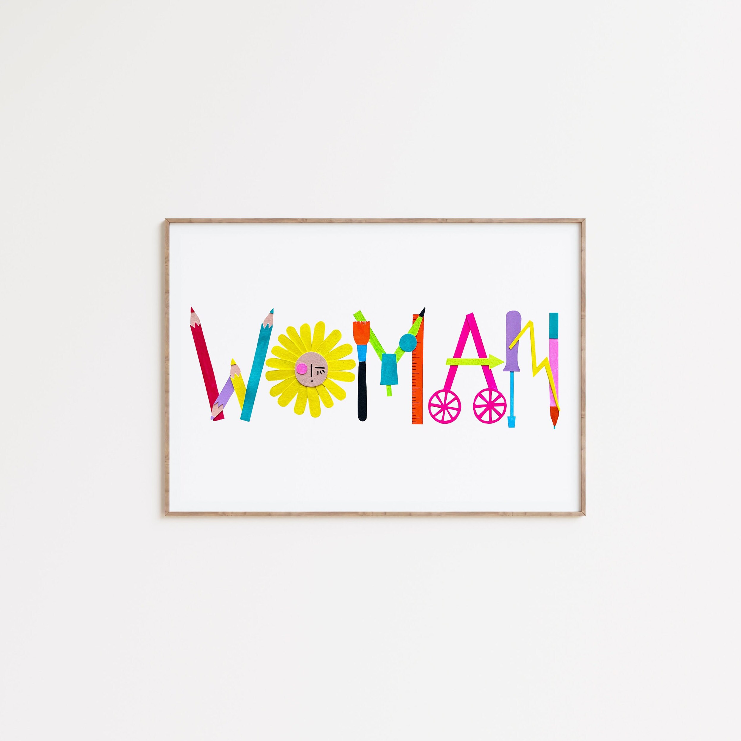 Colourful Woman Typography Wall Art | Vibrant Inspirational Quote Print | Modern Abstract Art for Home Decor | Female Empowerment Artwork A4