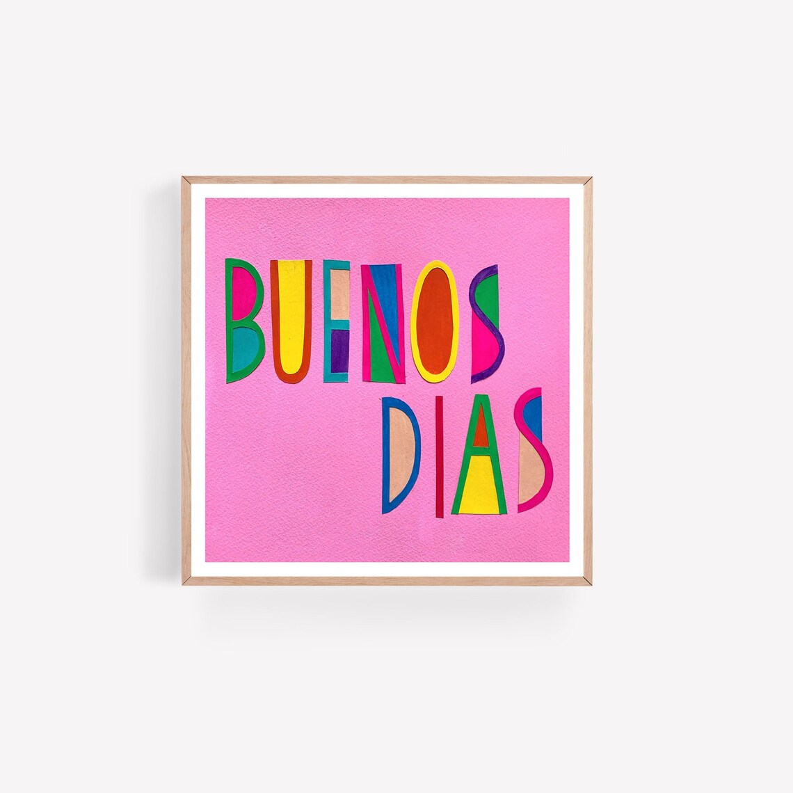 Buenos Dias Print / Pink Wall Art / Bedroom Nursery Decor / | Etsy