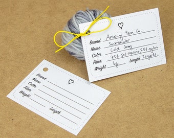 Yarn tags to print at home, US Letter paper size printable PDF download to label your wool stash