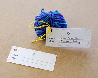 US simple yarn tags to print at home, printable PDF download to label your wool stash and swaps with US English spelling