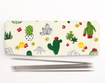 Cactus sock needle holder for 6 inch / 15cm double point knitting needles, DPN cozy, DPN holder