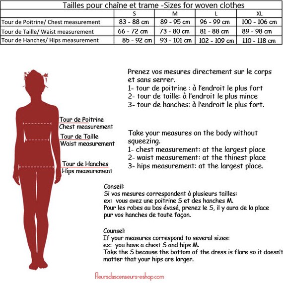 Naoko Size Chart