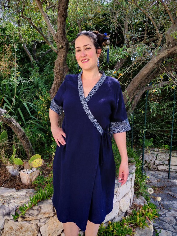 navy blue crossover dress Meet Camille  Designed for real curves, the Camille Pleated Midi Dress  combines a flattering crossover neckline, comfortable sleeve coverage and a  flowing pleated skirt that moves beautifully with every step. Whether