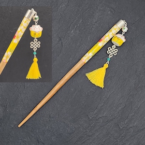 Bastoncino per capelli CHAT-MARRE Giallo ciliegia