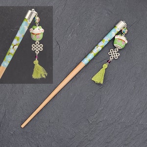 CHAT-MARRE Bastoncino per capelli verde ume