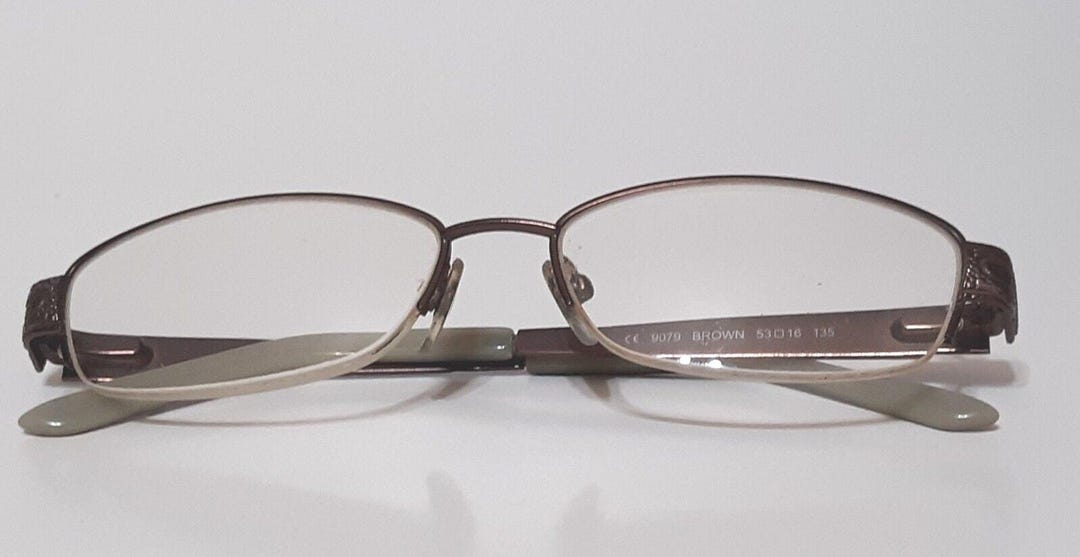 Riserva 9079 Brown Half Rim Metal Frame Eyeglasses 53-16-135: Classic ...
