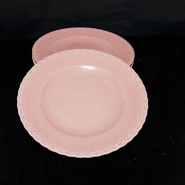 Native California Pink Dinner Plates 1940's Pastel Poppytrail Vernon 10 1/4"