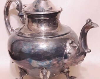 ETON Silver plated tea set Kettle VTG 1950’s Mid-Century Makers Mark Holloware