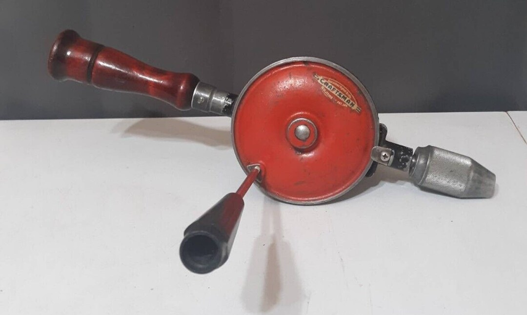 Vintage Craftsman Hand Crank Egg Beater Wood Drill Carpenters Etsy
