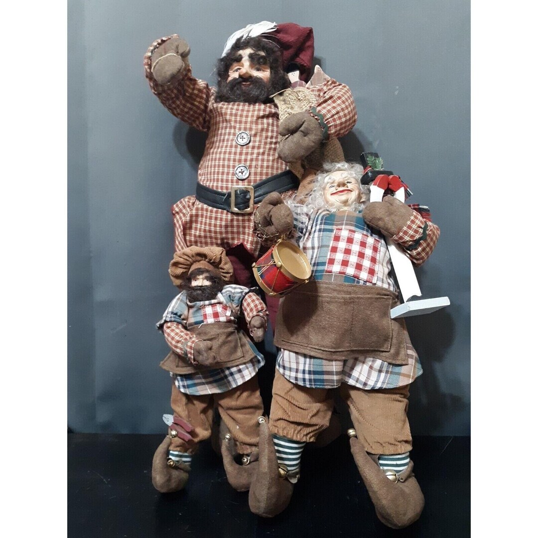 Rustic Plush Scandinavian Rustic Plush Woodland Christmas Gnome Dolls, Vintage ...