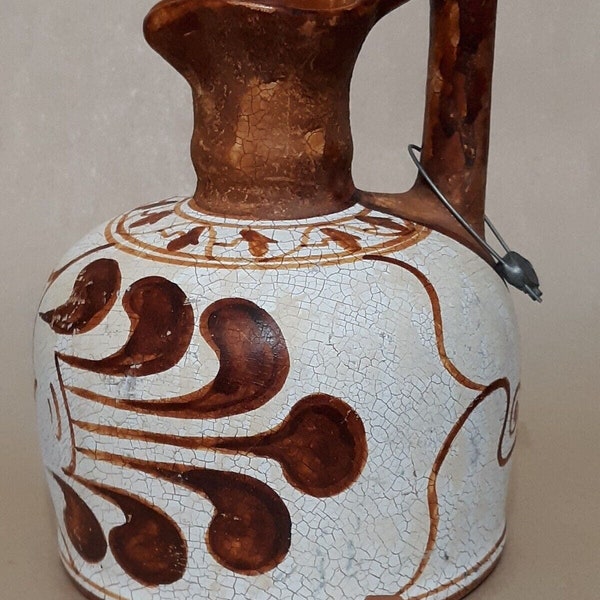 Greek Pottery Wine Jug with Centaur Figure, Hand Painted Ceramic Pitcher