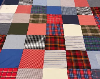 Memory quilt full size made for you from loved ones items