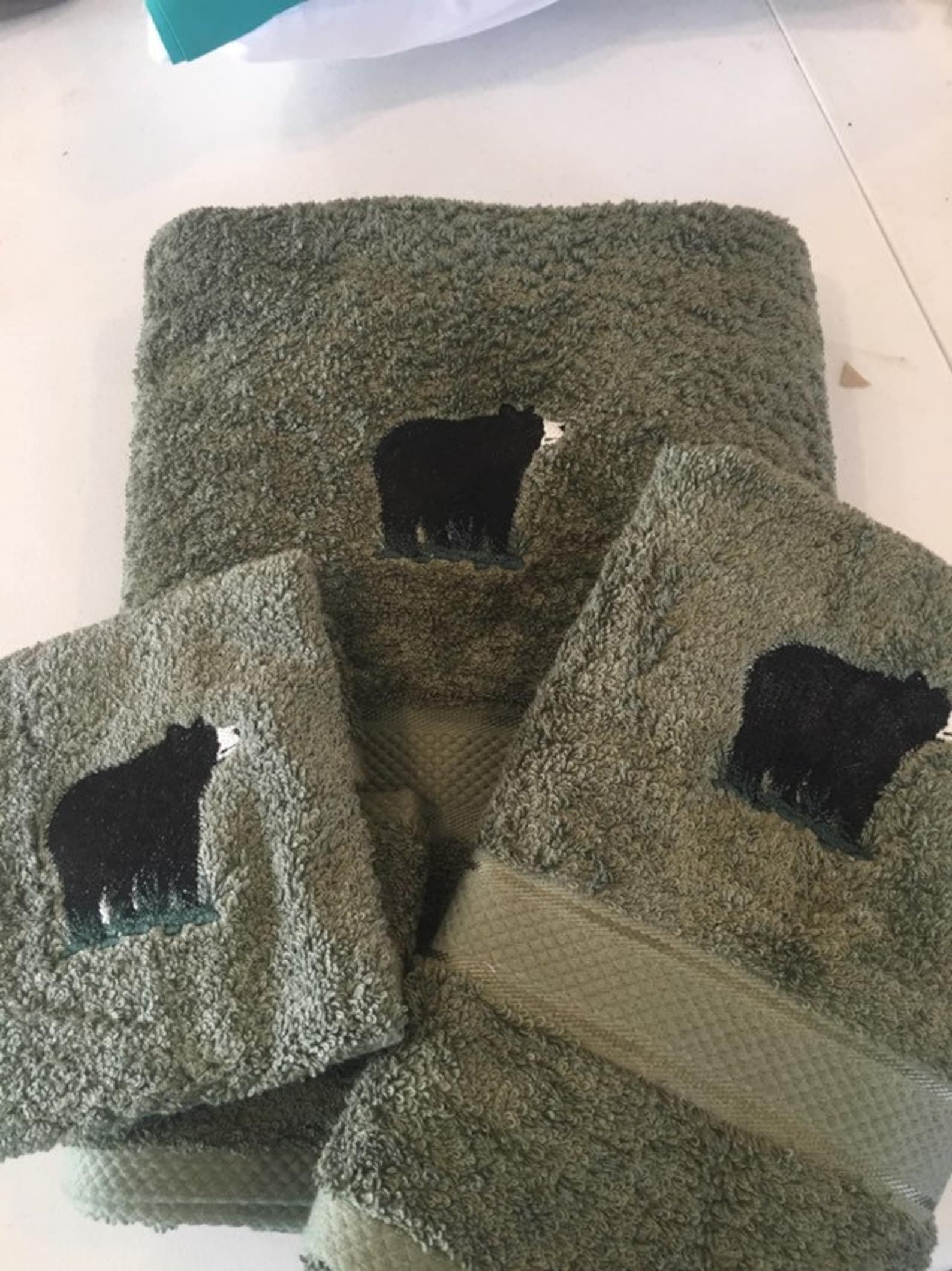 Bear Towels American Black Bear Embroidered 3 Piece Bath Towel Etsy