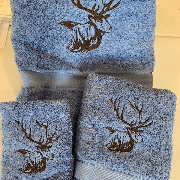 Hunter Green Bath Towel Set Etsy