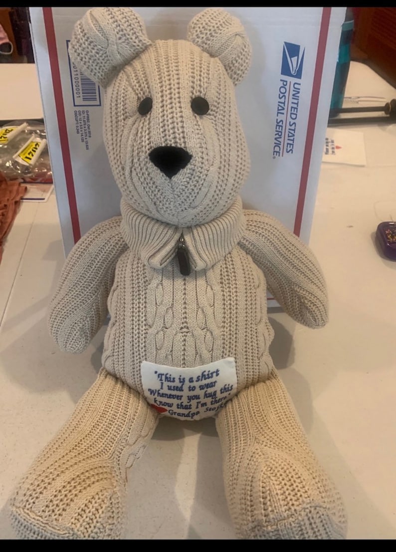 Memory Bear Made From a Loved Ones Clothing This is Bear Only - Etsy