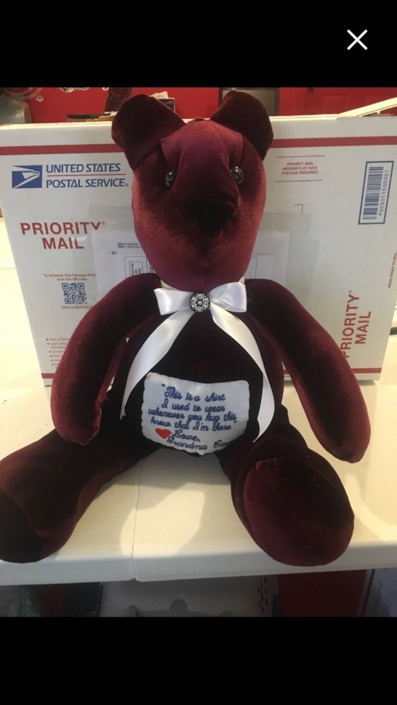 Memory Bear Made From a Loved Ones Clothing - Etsy
