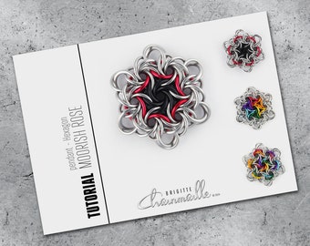 2 tutorials in 1 listing: pendant Moorish Rose Hexagon in different color/metal combinations