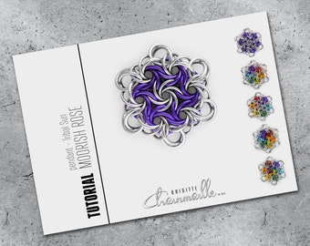 2 tutorials in 1 listing: pendant Moorish Rose Tribal Sun in 3 different color/metal combinations