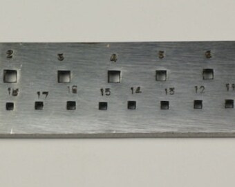 Proops Jewellers 6/" 25 Square Hole Drawplate Draw Plate Wire Jewellers J1018