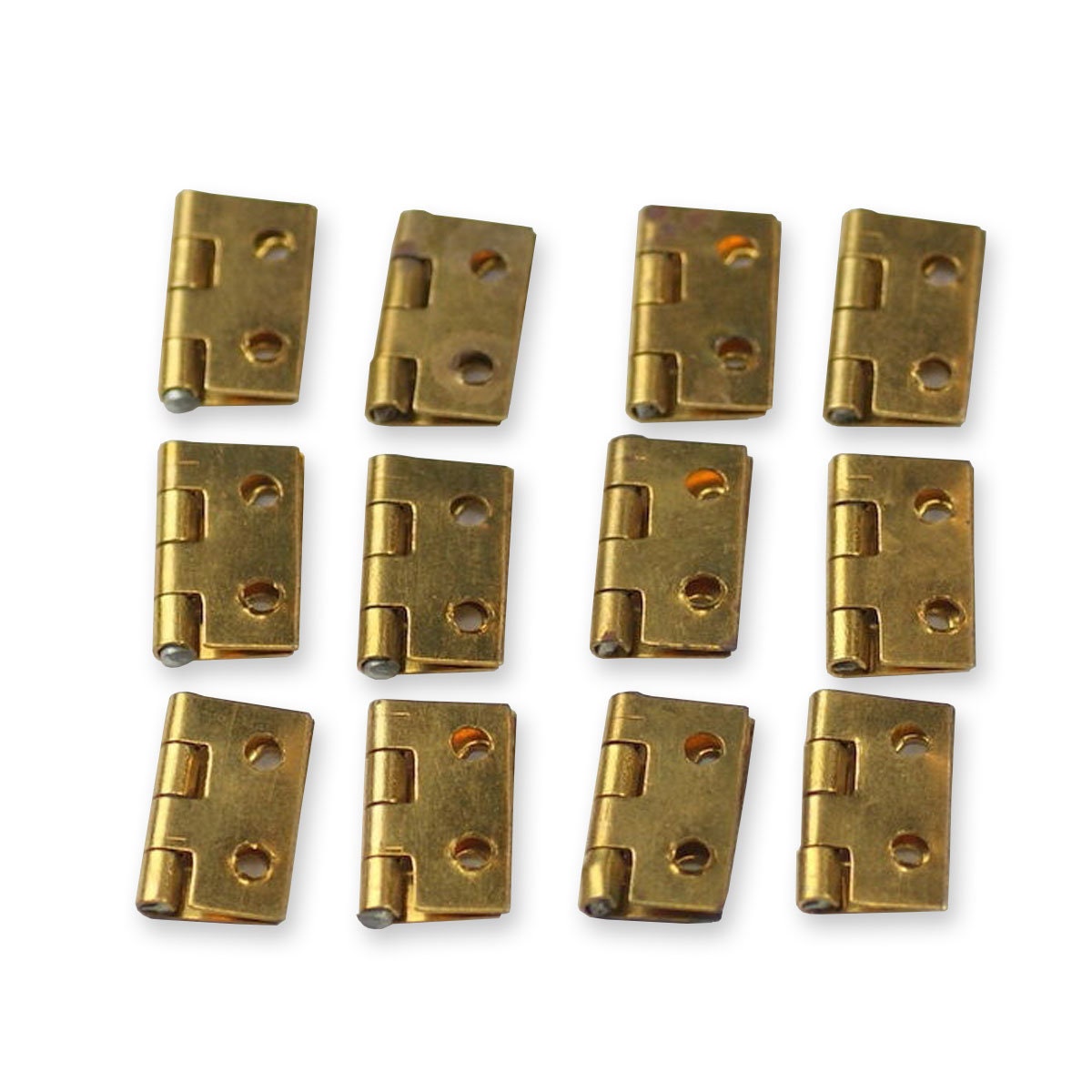 12x Small BRASS HINGES Clock Case Repairs Parts Clockmakers Other Uses 