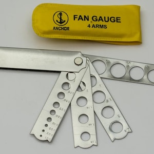 Gem stone measuring gauge foldaway sizing measure steel tool jewellers jewellery