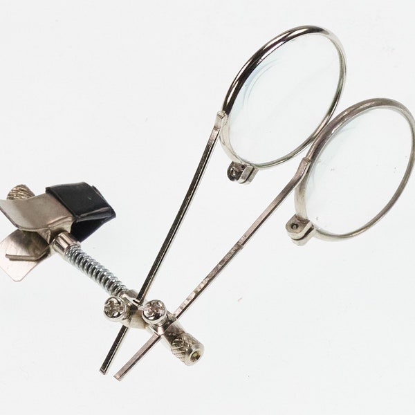 Eye Loupe Spectacles Glasses Clip On Double Lens 3.3x Magnifier Eyeglass Jewelry