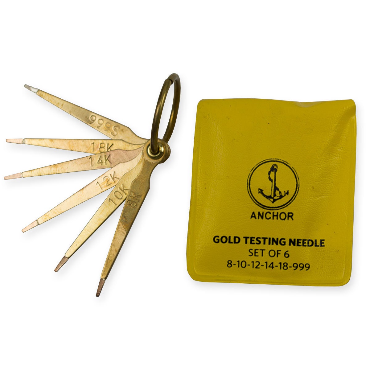 Gold Test Needles-Set Of Five-10K-14K-18K-22K & .999 Silver