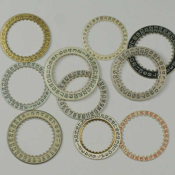 Chapter or Date ring assortment x12 Steampunk watchmakers repairs watch parts