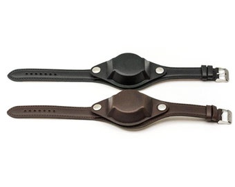 PREMIUM Military Leather Strap & Cover 20mm black brown watch straps cuff army