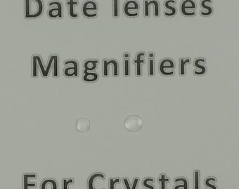 Bubble mineral magnifier lens for date window watch on crystals glue on crystal