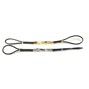 Cordette buttefly watch strap black leather steel or gold plated buckles ladies