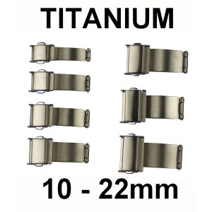 Titanium watch buckle/clasp for bracelet strap 3 fold spring release metal band