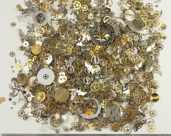 Grand paquet de 100 g de pièces de montre Steampunk Altered Art Craft Cyberpunk Cogs Gears