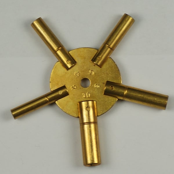 Clock spider keys brass winding key 2-10 Evens key winders old clocks key wind