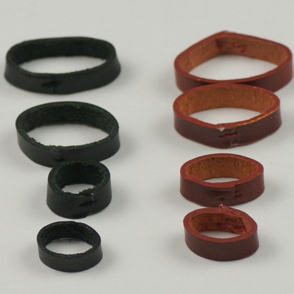 Leather strap retaining ring loop hoop keeper black brown straps buckle repairs